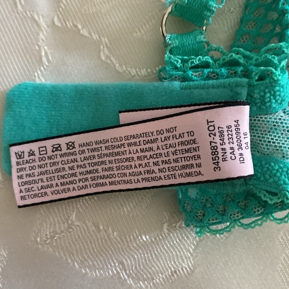 Victoria Secret Dream Angle Green lace push up- Pigeonnant wh Rhinestones bra - Picture 10 of 14